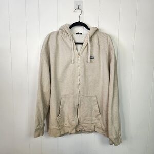 Patagonia Organic Cotton Beige Full Zip Hoodie Sweatshirt Mens Size XL Gorpcore